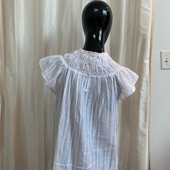 Loft white top with shimmer smock shell. Great shoulder accent ! - Picture 7 of 13